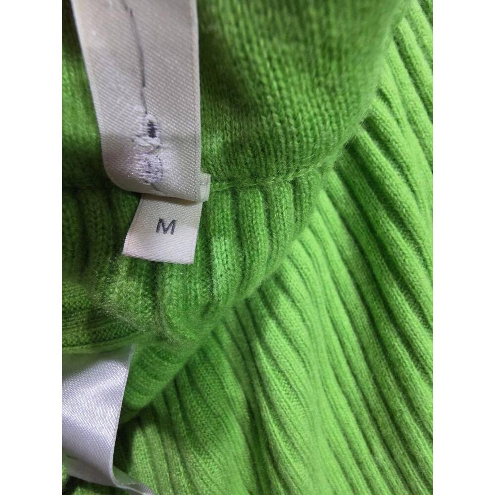 Nap 100% cashmere Ribbed Lounge Pants Lime Y2K Green Medium A011008 - Picture 10 of 12